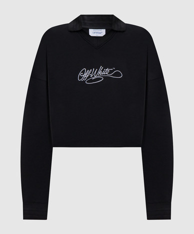 Zwarte sweater met polokraag