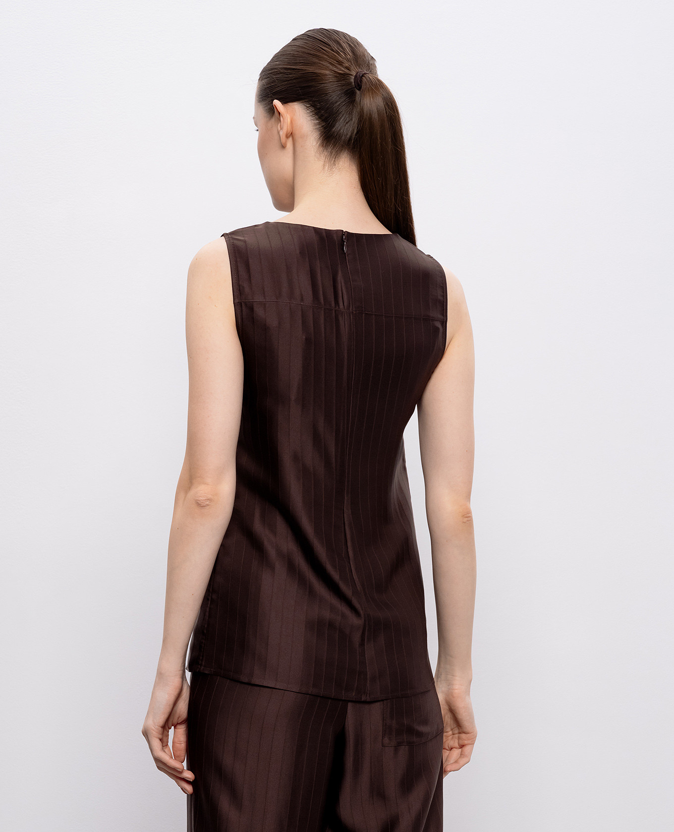 Brown FONDA top with silk Loulou de Saison 4