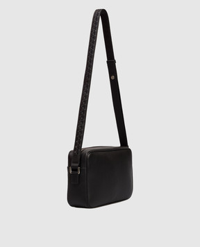 Serapian Black East West leather bag with logo SRCMOMML735925A001