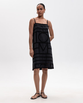 Toteme Black silk dress with embroidery 253WRD0266FB0491