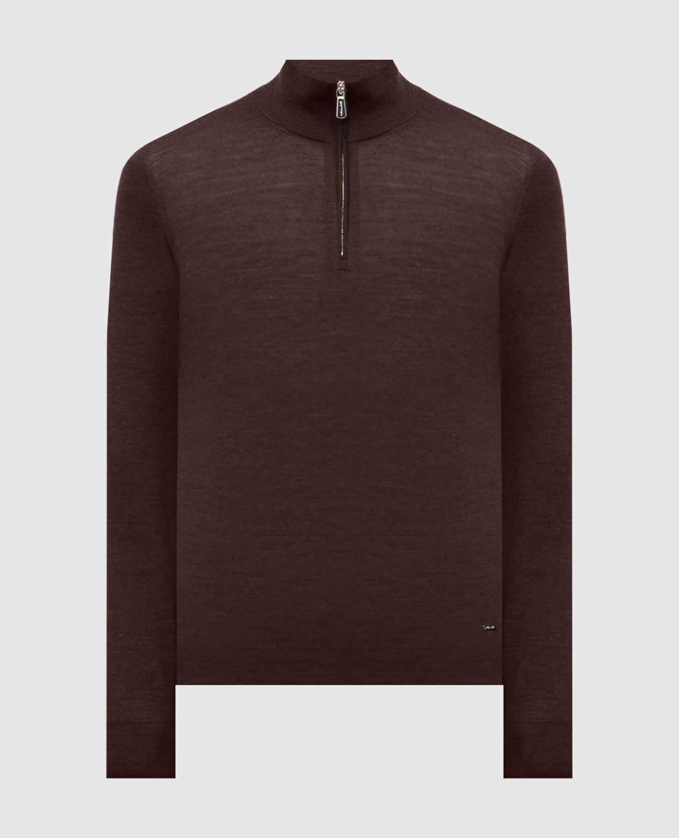 

Brown wool jumper with logo Enrico Mandelli