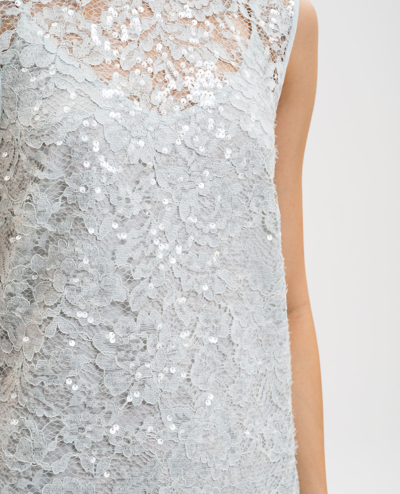 

Green lace mini dress with sequins Twinset