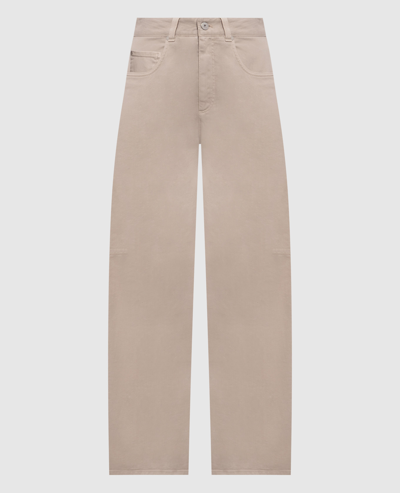 Beige jeans with logo patch Brunello Cucinelli