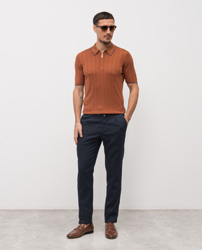 Enrico Mandelli Blue linen pants GYM02B5654