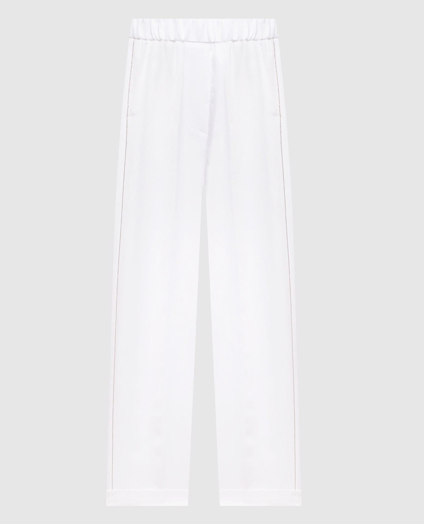 

White linen pants with lapels Peserico