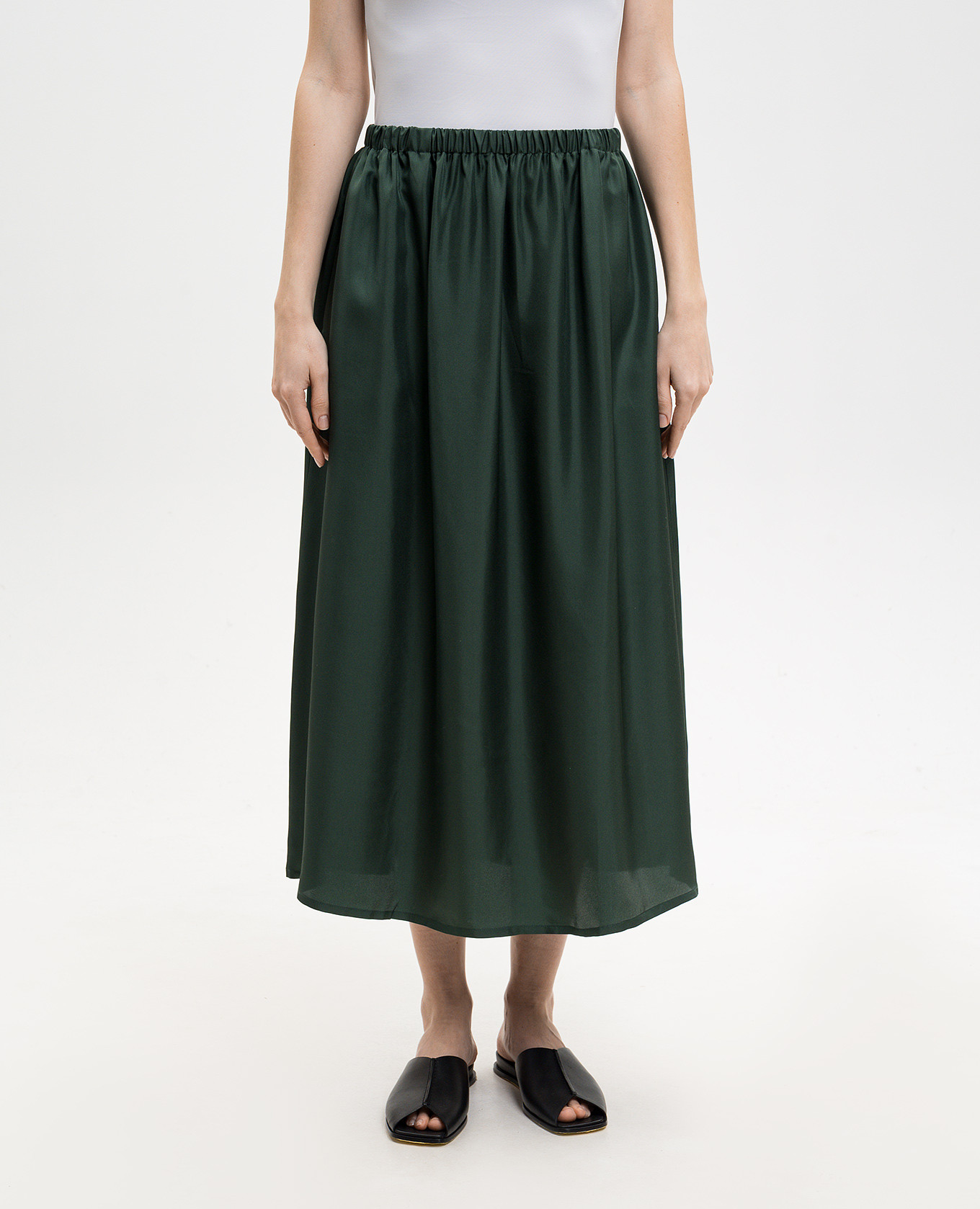 

Roma green silk skirt Asceno