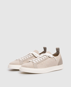 Doucal's Grey combination sneakers with logo DU3381SPENPZ830