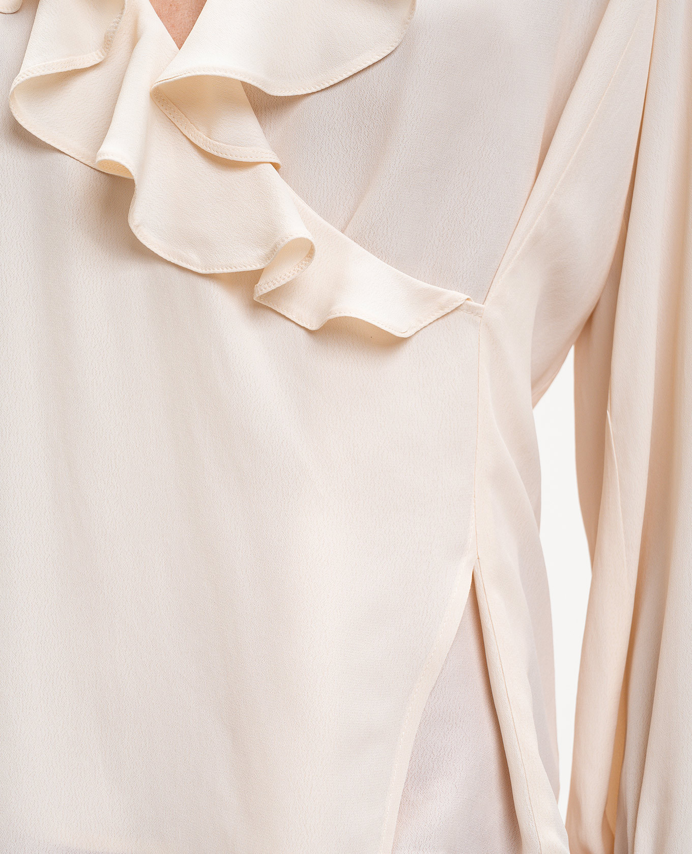 

Ivory blouse with ruffles Twinset, Beige