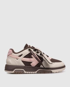 Off-White Brown Slim Out Of Office combo sneakers OWIA276S26LEA001
