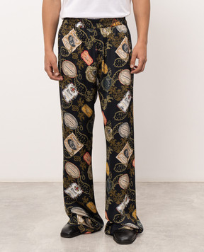 Rhude Black pants with BANDANA print RHPF26PA02202