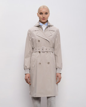 MooRER Gray double-breasted raincoat CELESTIA CELESTIASTP