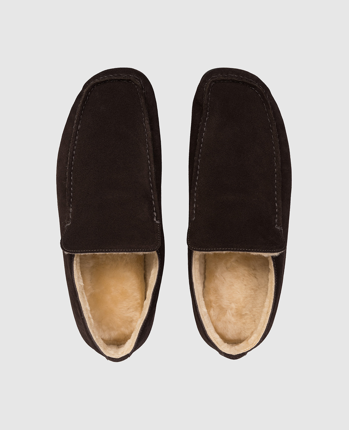 

Brown suede Leo moccasins with fur The Row