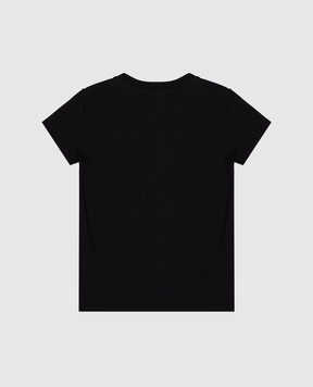 Balmain Children's black T-shirt with crystals BY8A51Z32771214