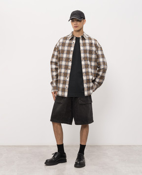 Juun.j Brown checkered shirt JC6264P50A