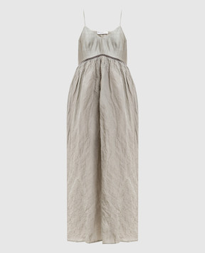 Ballantyne Khaki midi dress with silk BLD264UCR00