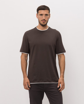 Brunello Cucinelli Brown layered T-shirt M0B137427