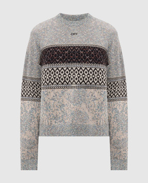 Off-White Wool sweater with jacquard pattern 44MHE20YF26K001