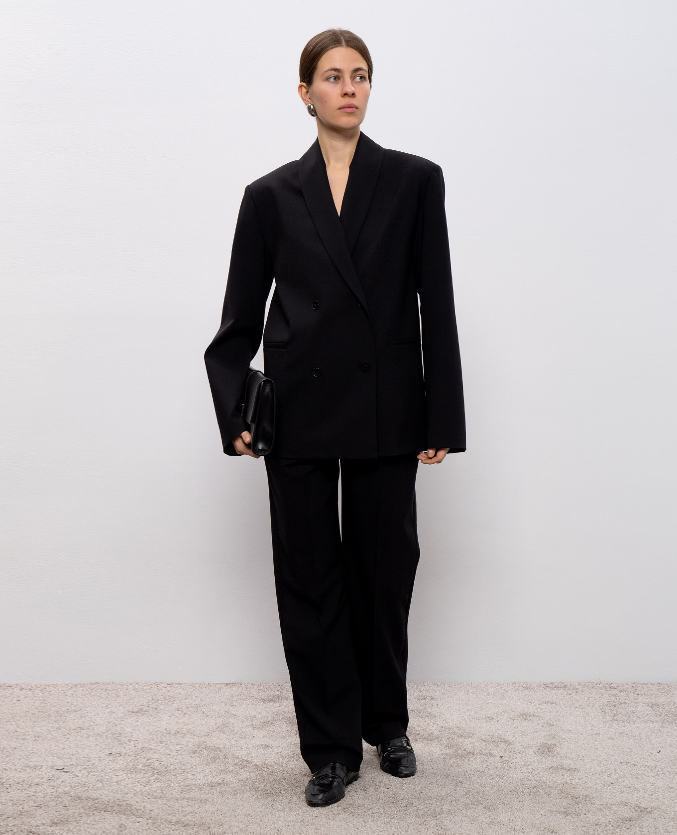 

NIRO black wool trousers Loulou de Saison