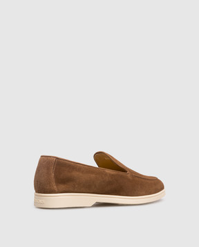 Doucal's Brown suede loafers with logo DD8893JOANUY229