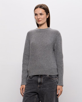 Brunello Cucinelli Gray cashmere and wool sweater MBM753500