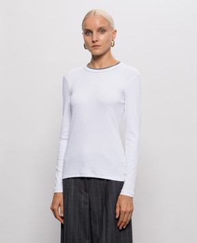 Peserico White ribbed long sleeve S06969J0A5669