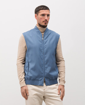 Brett Johnson Blue wool vest SS26O90LP597OCE