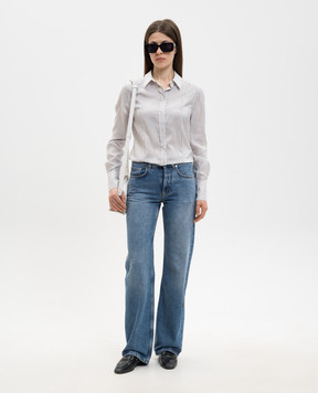 Alexander McQueen White striped silk shirt 868906QBADY