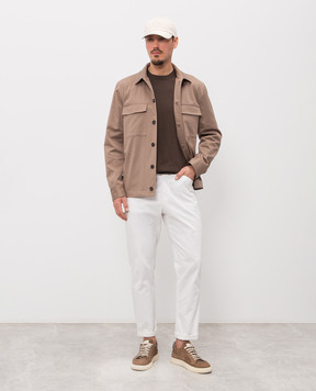 Peserico Brown shirt-style linen jacket R5223808274