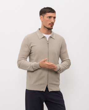 ISAIA Beige cardigan made of wool, silk and cashmere MG8441Y0537