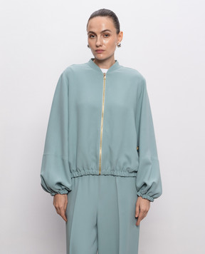 Fabiana Filippi Turquoise bomber jacket GCD216F167D870