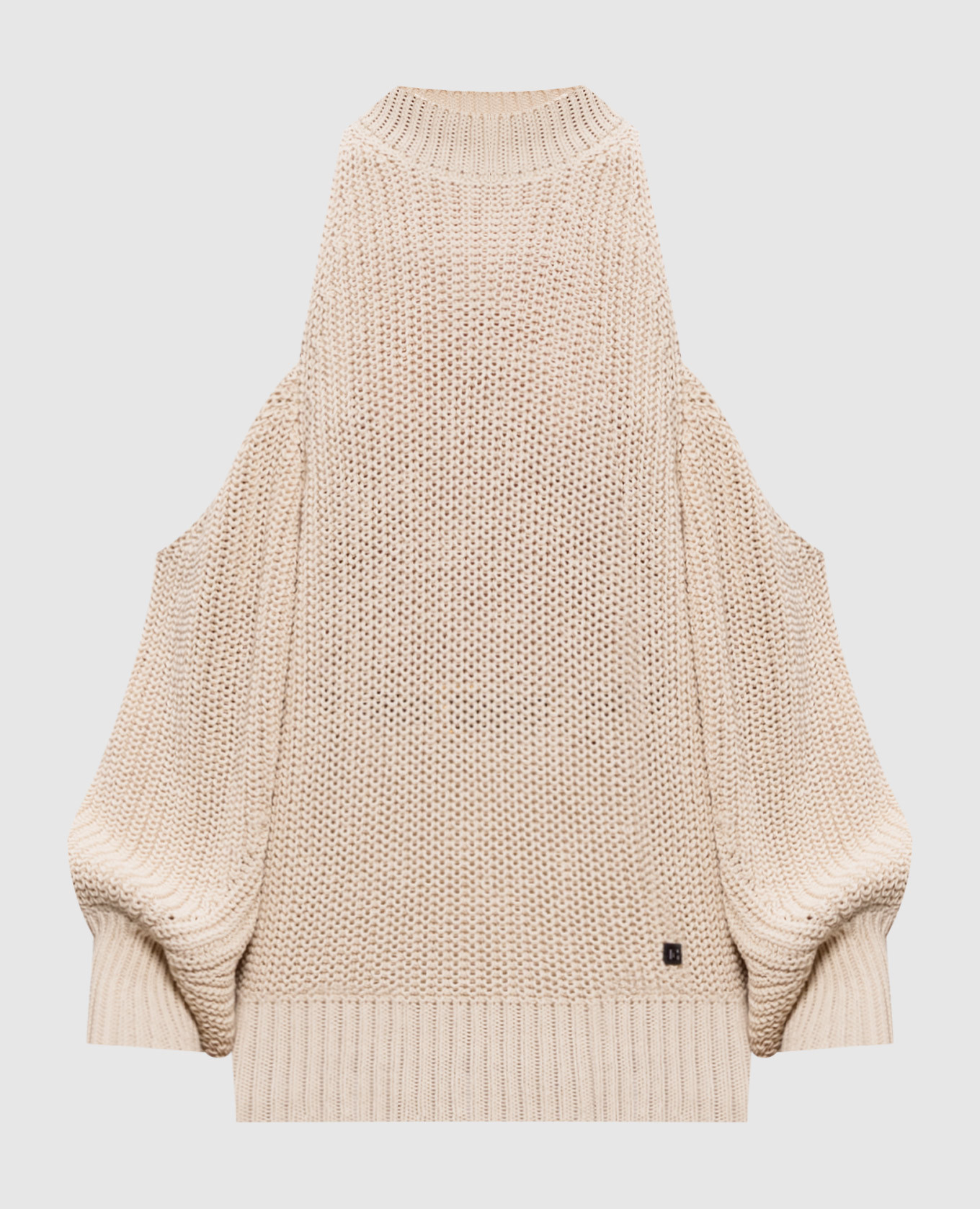 Beige off-shoulder jumper