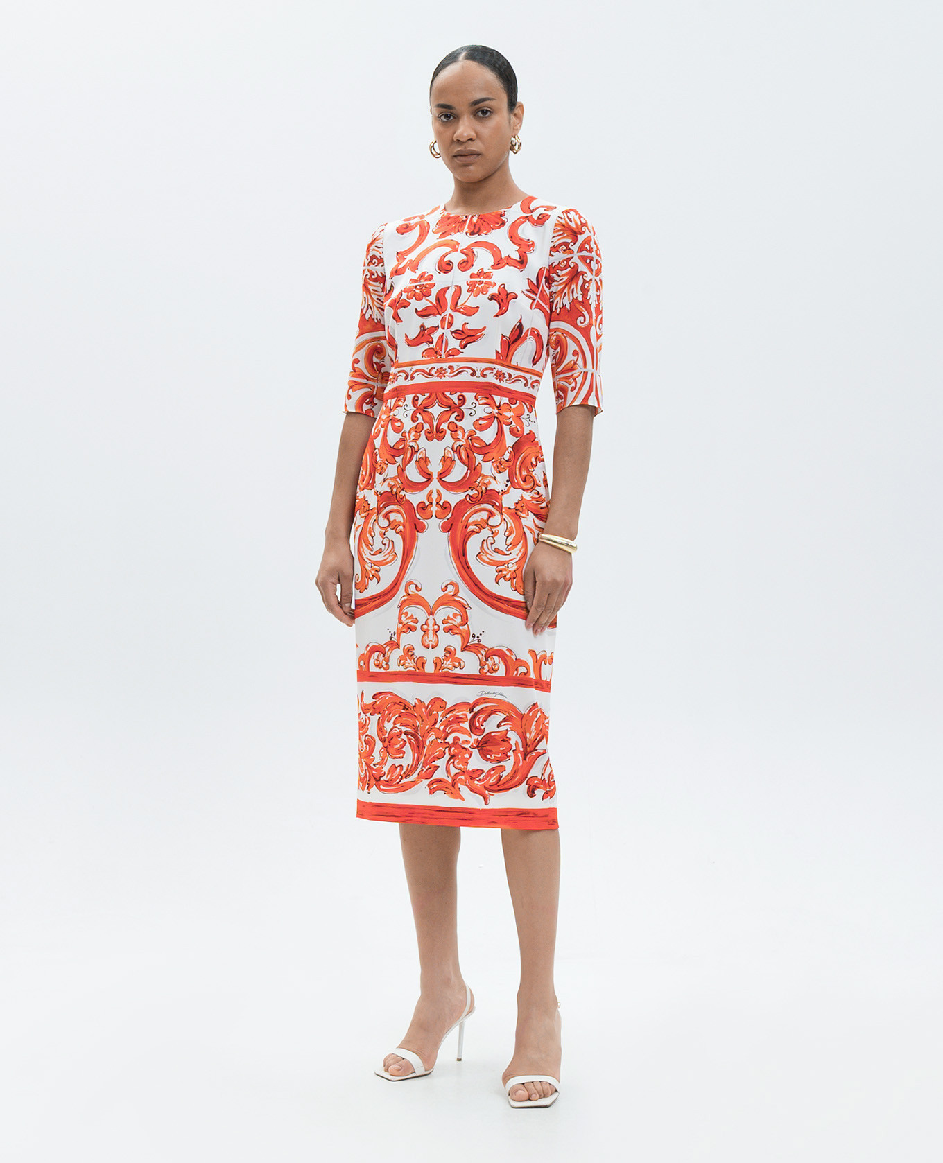 

White silk sheath dress Dolce&Gabbana