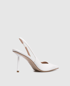 Le Silla White lacquered slingbacks AMELIA 6101E080BXPPGSL