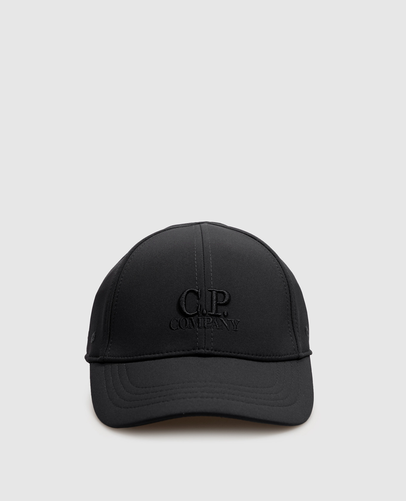 Children's black cap with logo embroidery