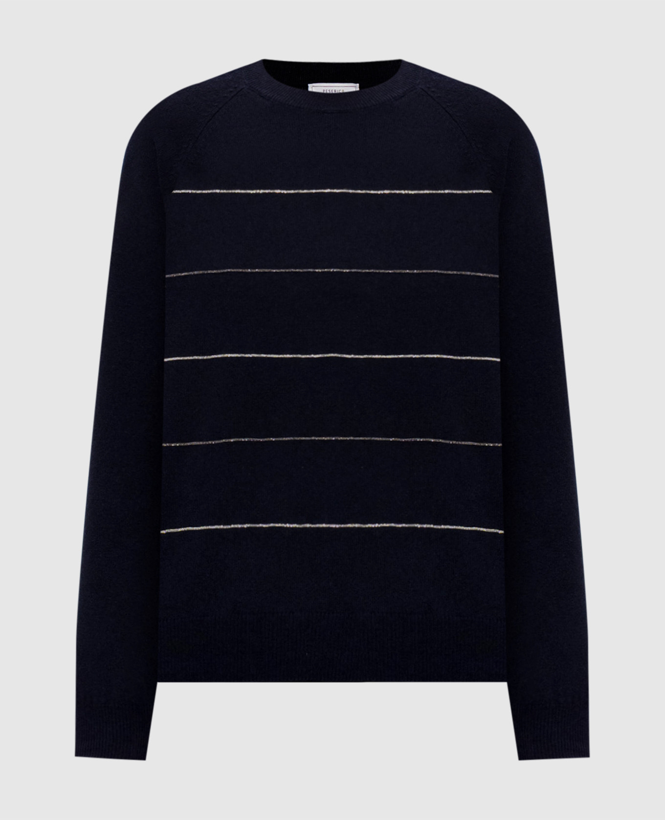 Blue wool, silk and cashmere sweater