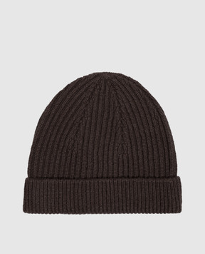 Bertolo Cashmere Brown cashmere hat 500019000005