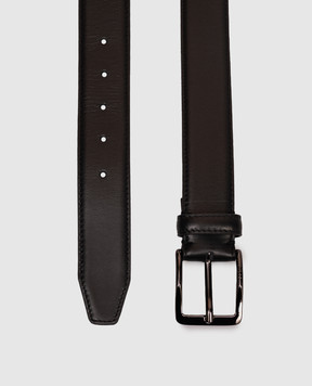 Peserico Black leather belt with logo engraving R72039C0CC929