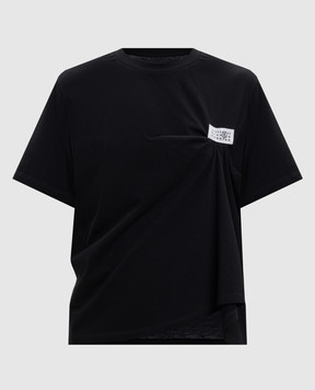 Maison Margiela MM6 Black T-shirt with logo patch S52NF0018M20048