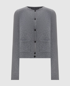 Maison Margiela MM6 Grey wool cardigan with emblem S62HP0036M13187