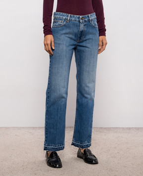 Solotre Blue jeans with a worn effect M1AC0122
