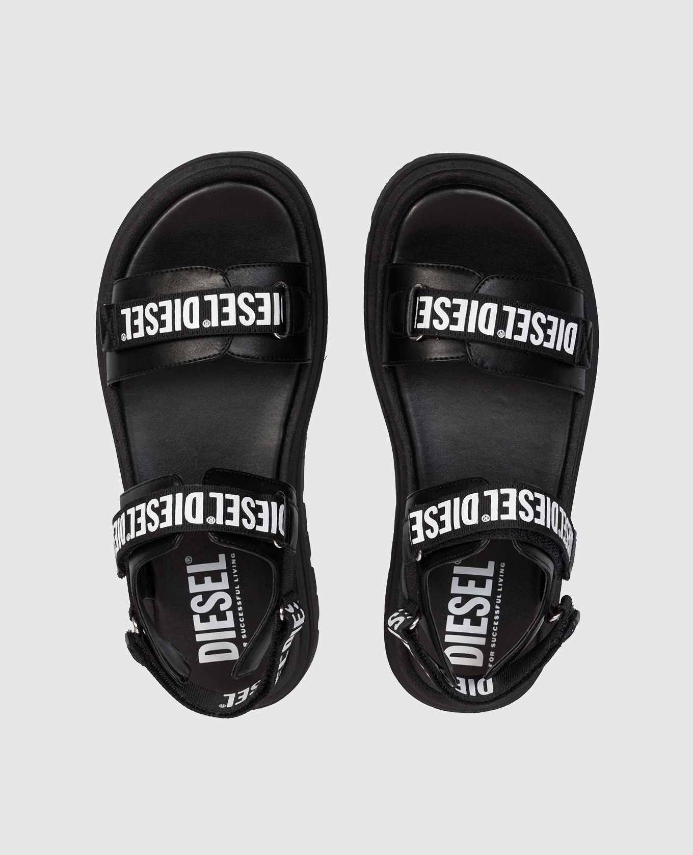 

Children's black sandals with logo print Diesel