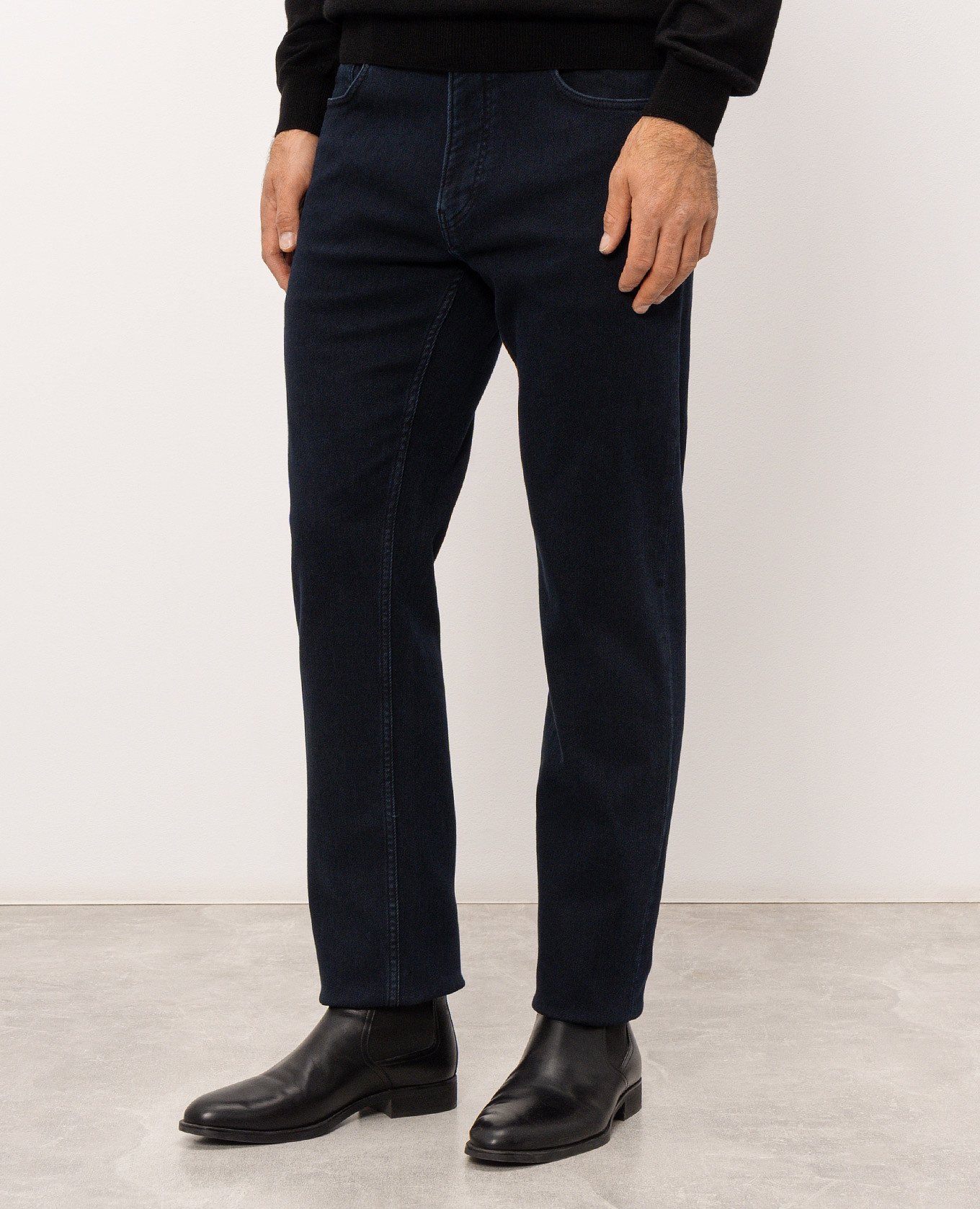 Blue jeans with embroidered emblem Trussardi 3