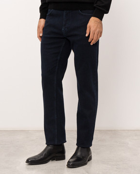 Trussardi Blue jeans with embroidered emblem P403HE04946NMJ380D39