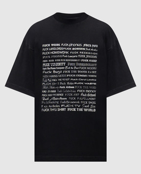 Vetements Black Fuck Everything T-shirt ME76TR212BXm