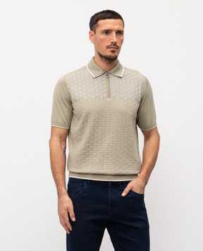 Stefano Ricci Khaki silk polo K818109P31F26175