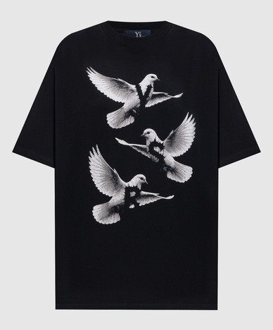 T-shirt nera con stampa a contrasto