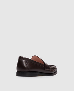 Fabiana Filippi Brown leather loafers with embossed logo ASD216A843M515