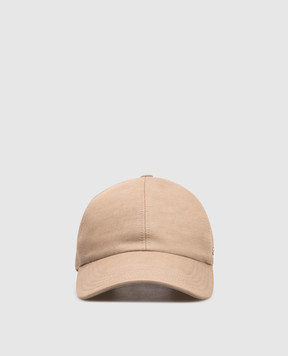Agnona Beige cap with linen and silk AK0902XU2108