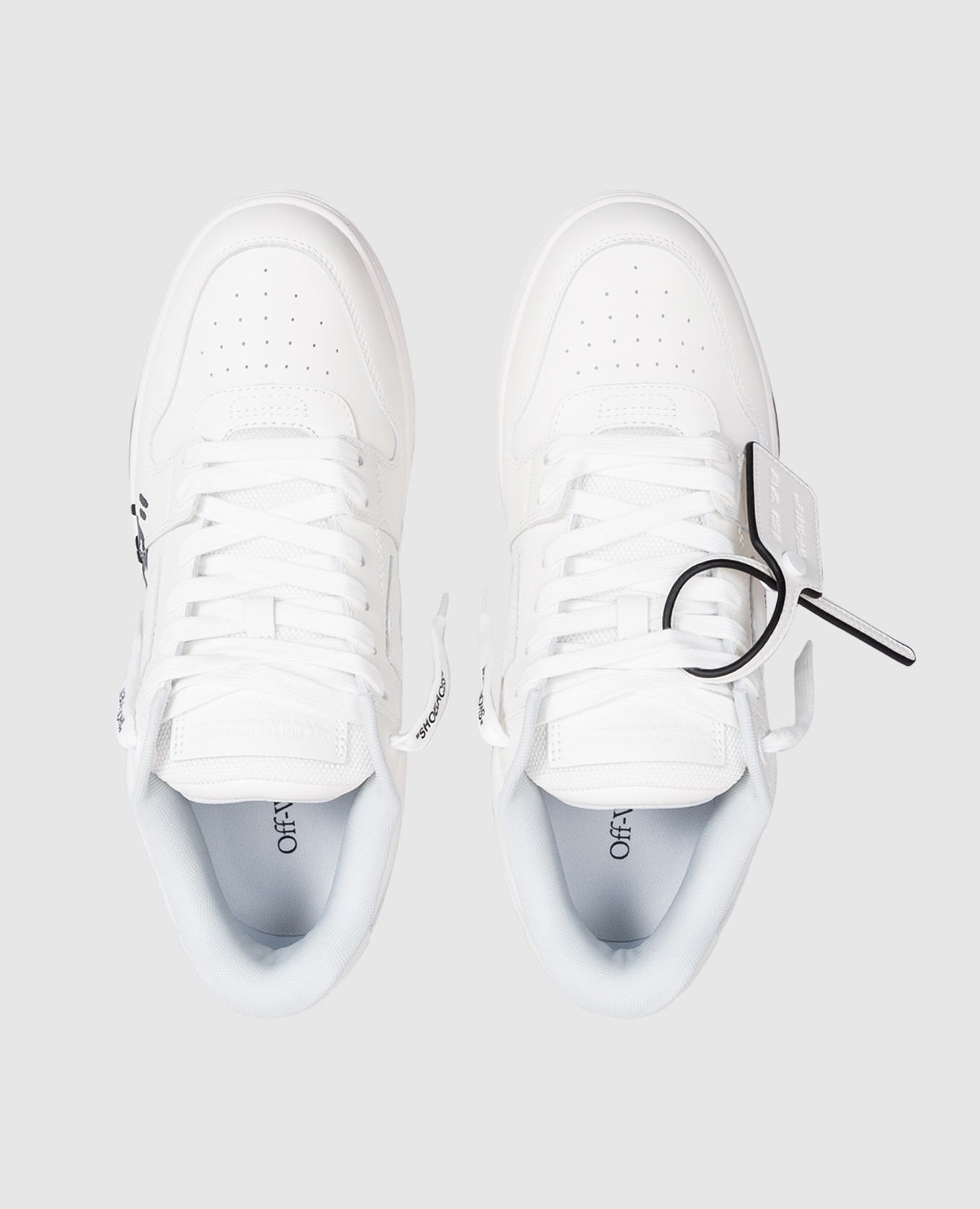 Out Of Office "For Walking" black leather sneakers Off-White 4