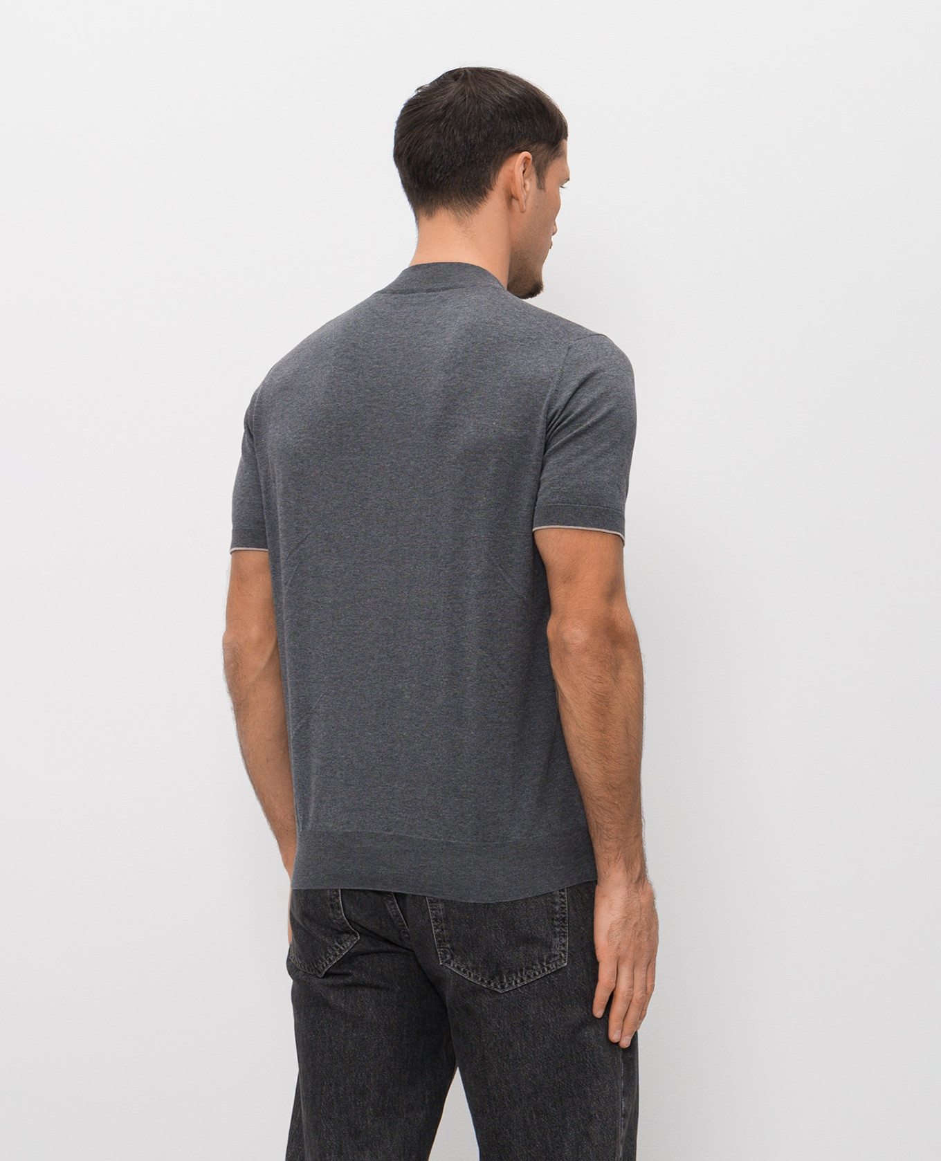 

Gray T-shirt with heraldic emblem embroidery Brunello Cucinelli, Grey